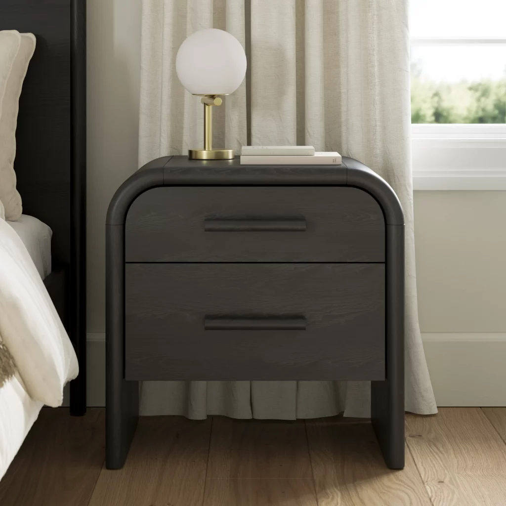 Faydra 2-Drawer Nightstand - Black