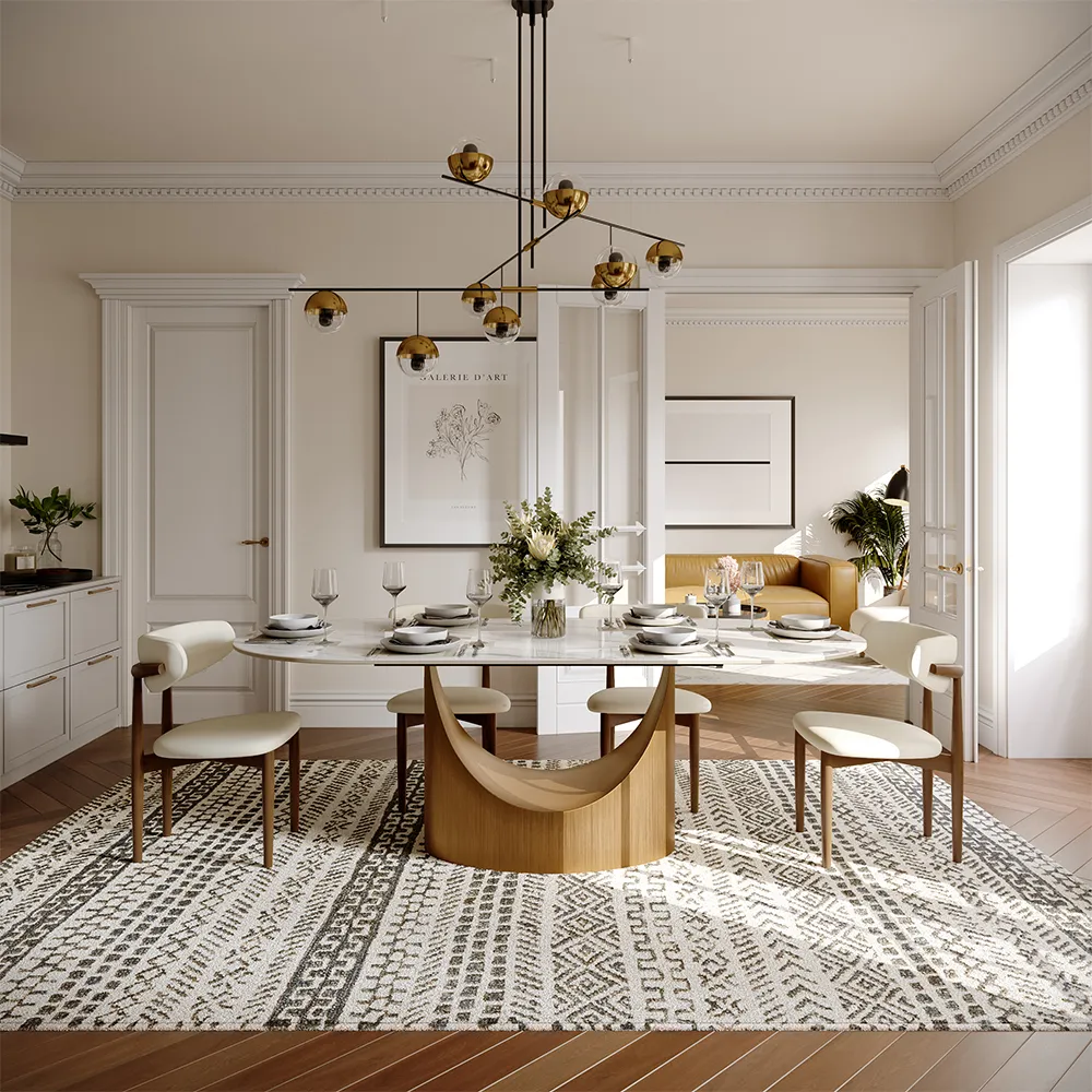 Hobart - Oval Glossy Sintered Stone Dining Table1