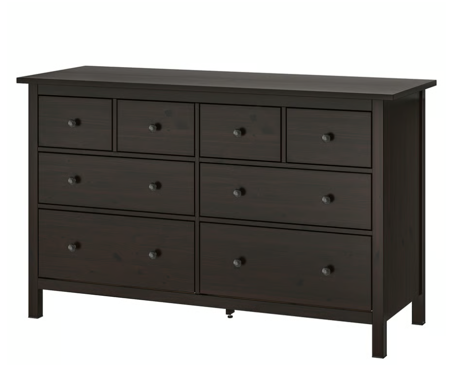 IKEA HEMNES 8-Drawer Dresser, Black-Brown