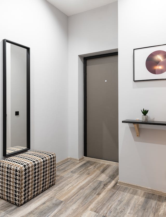 Interior of light hall in apartment