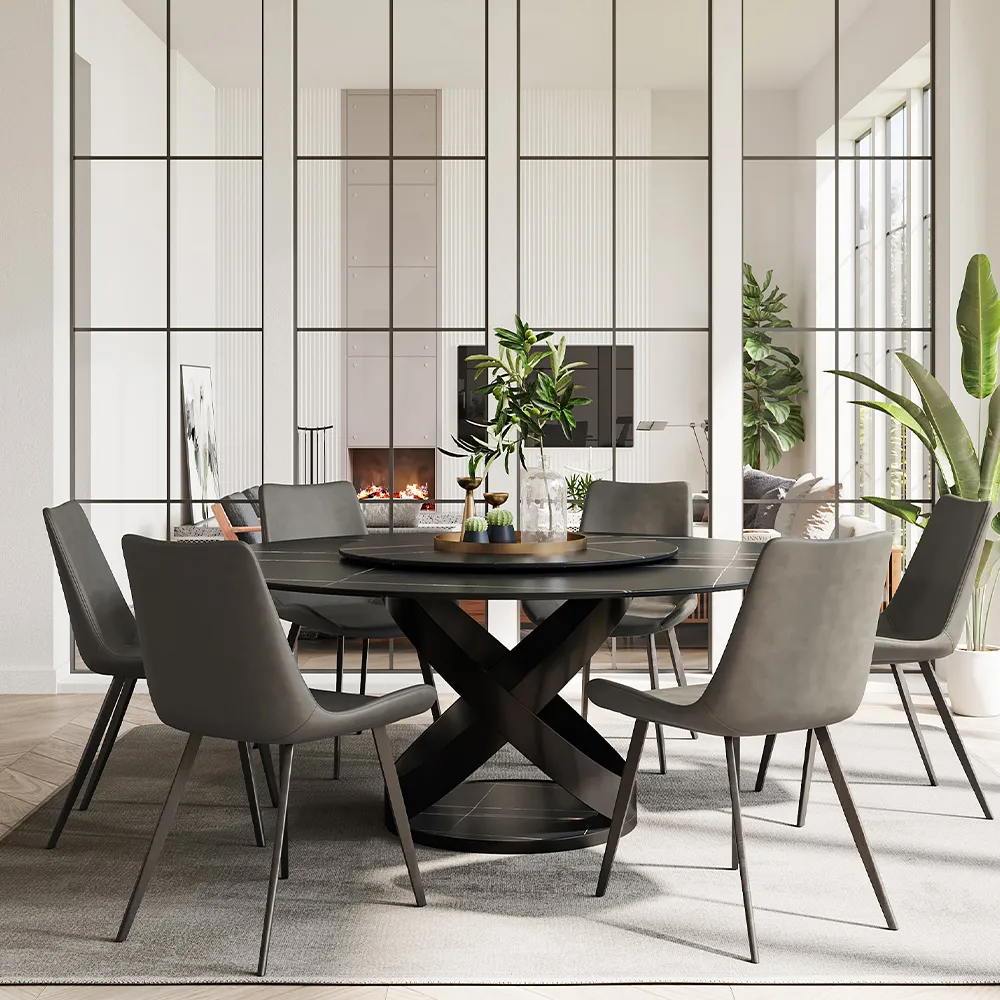 Maxwell Modern Round Dining Table Sets for 6