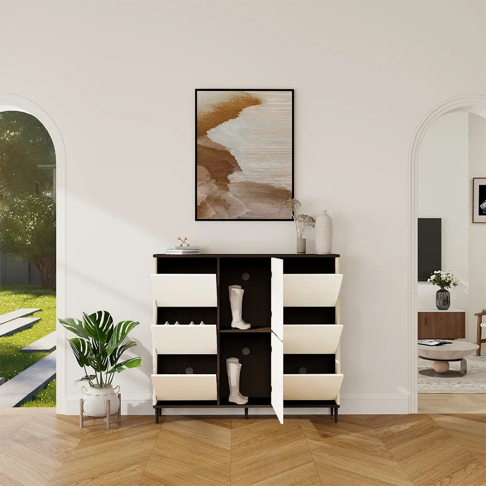 Mid Century Modern Shoe Cabinet for Shoe Storage-1