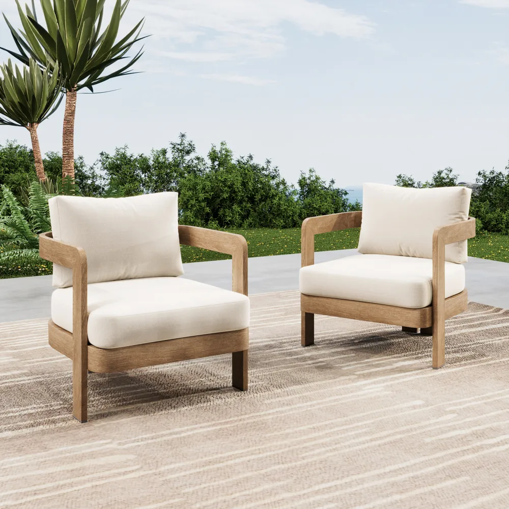 Minimalist Outdoor Lounge Chairs Set of 2