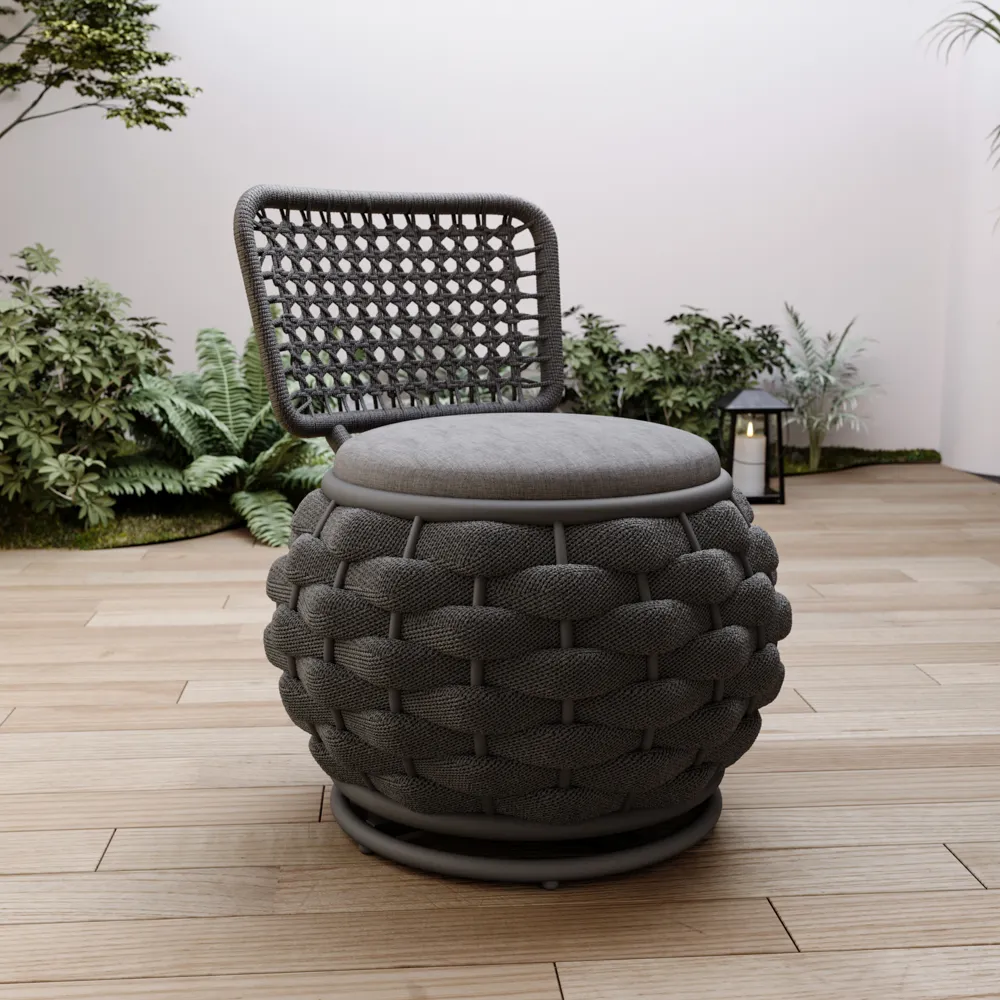 Modern Round Outdoor Swivel Lounge Chair