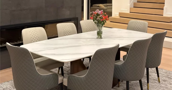 Modern Upholstered Dining Chairs in the dining room