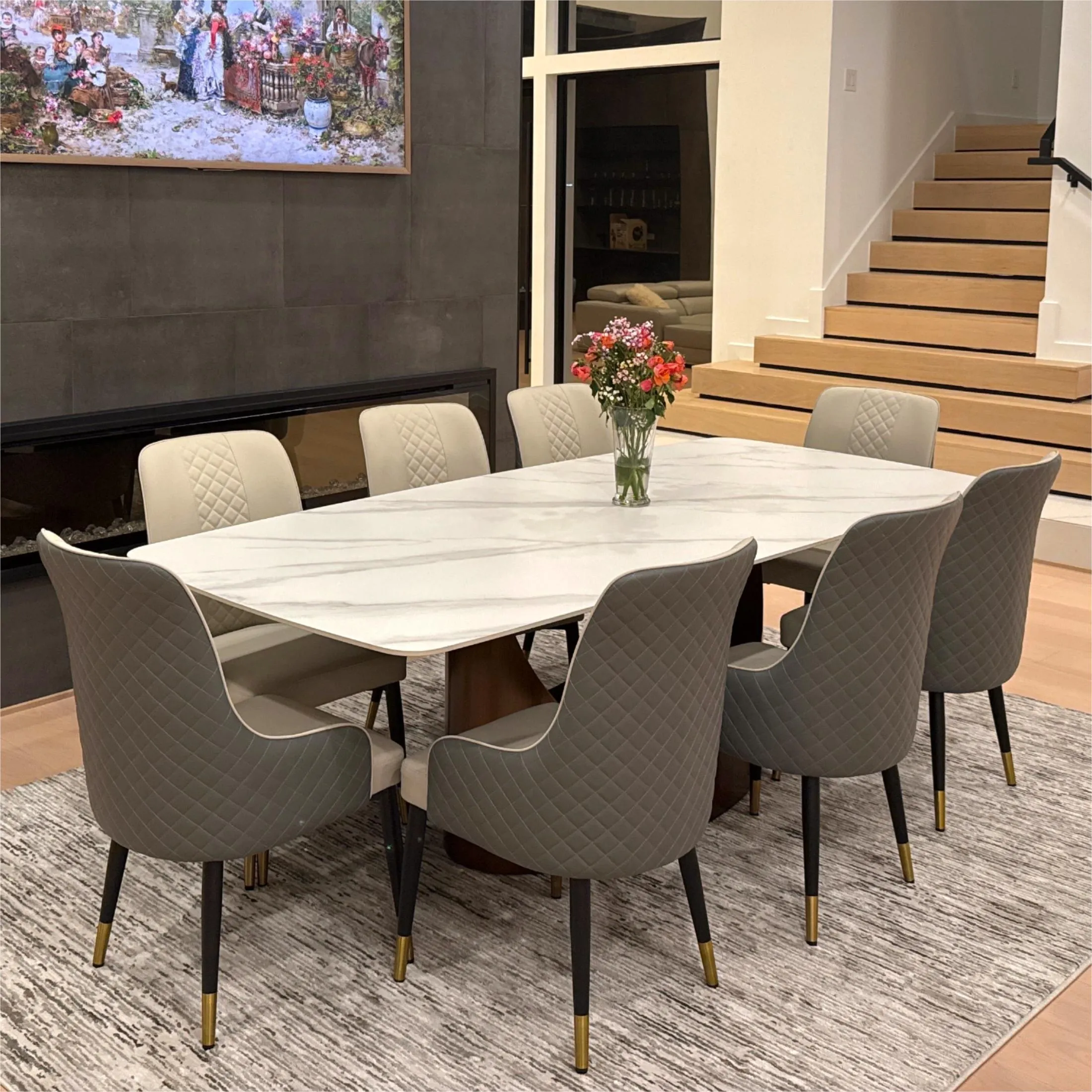 Modern Upholstered Dining Chairs in the dining room