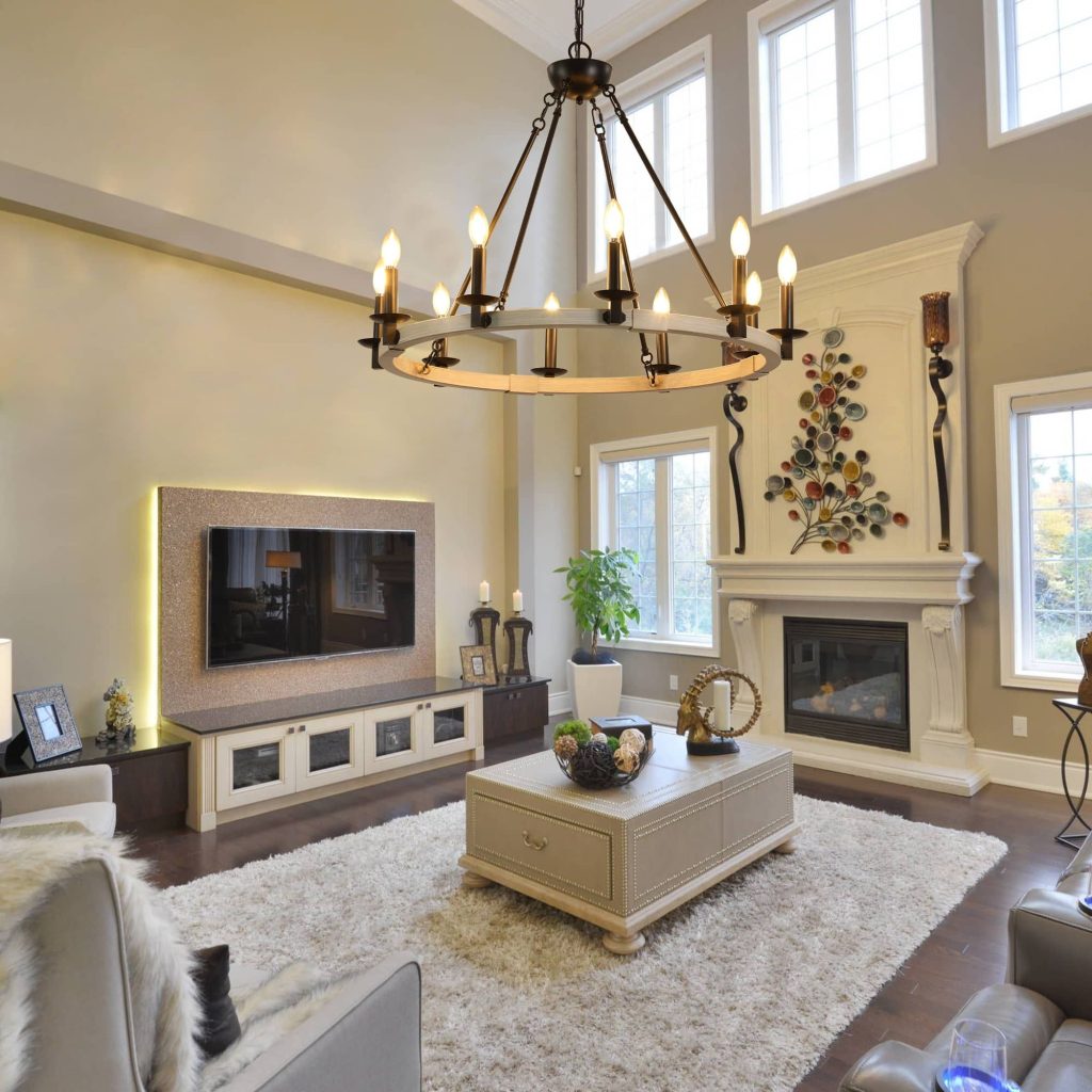 POVISON lighting- Rustic Farmhouse 10-Light Candle Chandelier