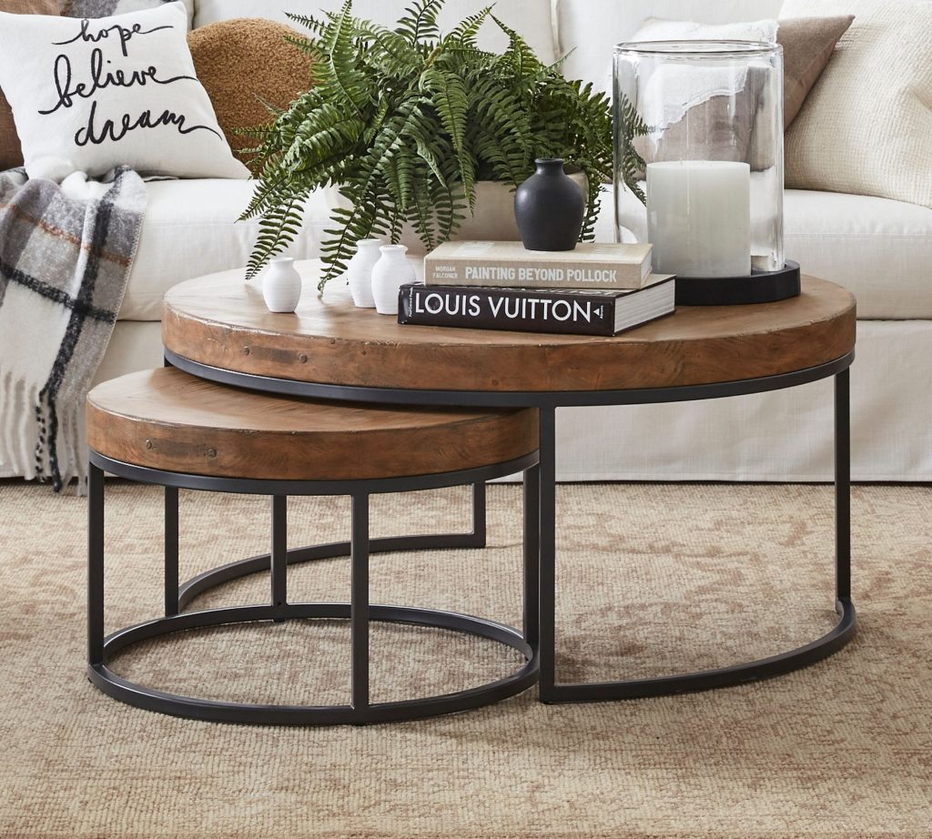 Pottery Barn Malcolm Round Nesting Coffee Tables