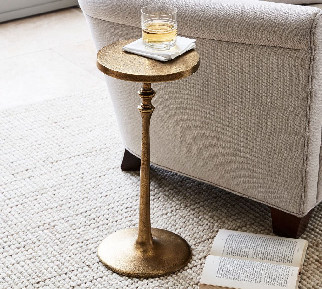 Pottery Barn Round Metal Drink Table