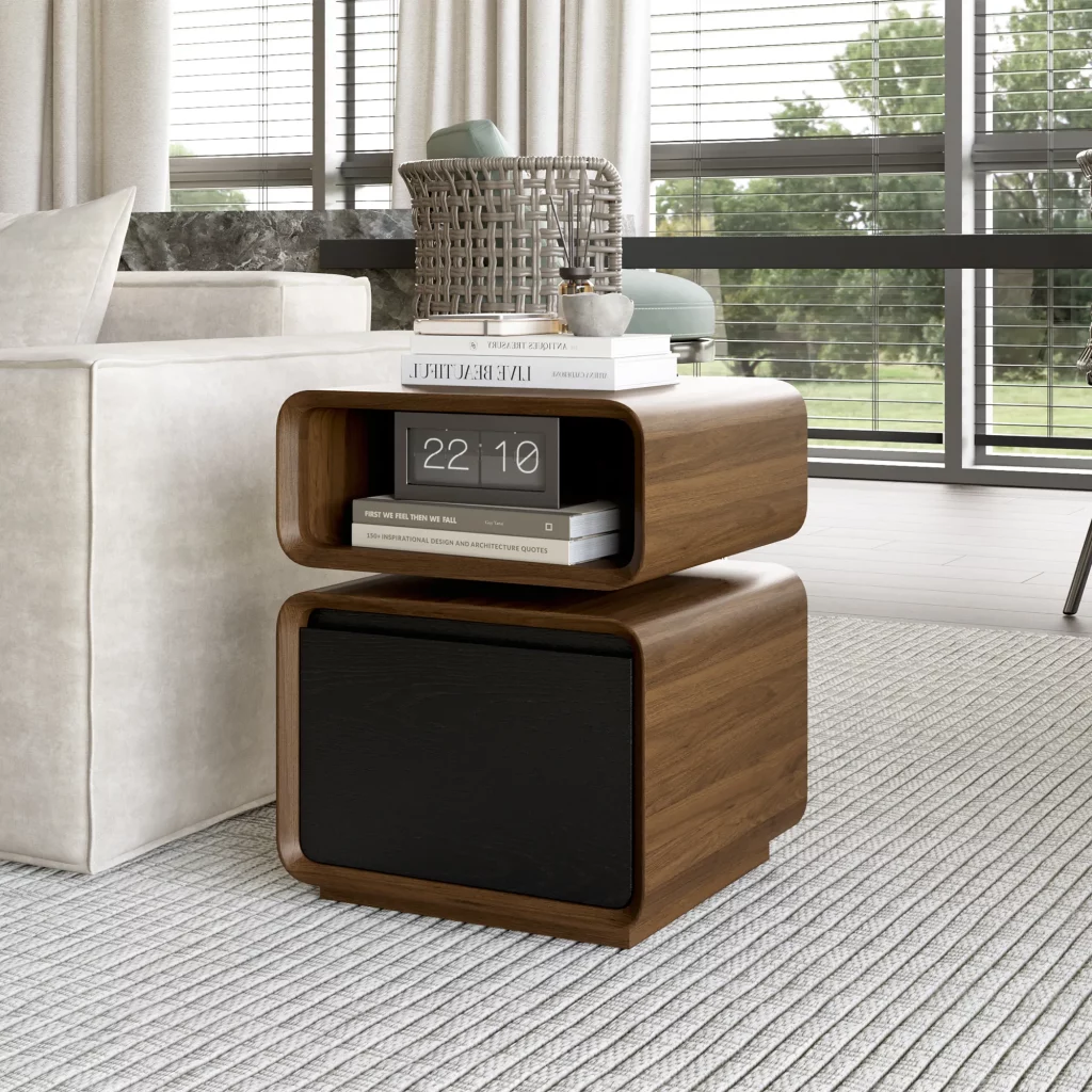 Povison Modern Minimalist Side Table with Drawer