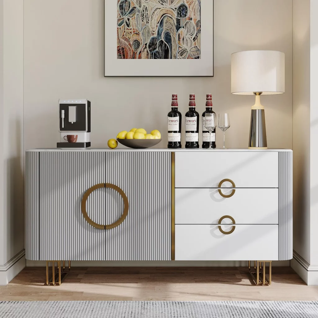 Povison Modern Storage Cabinet with Sintered Stone Top