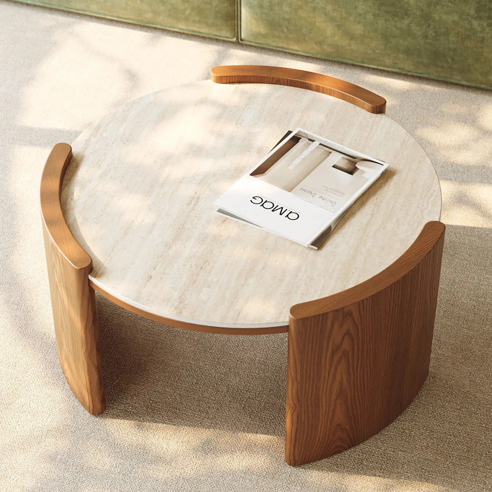 Round Matte Sintered Stone Coffee Table