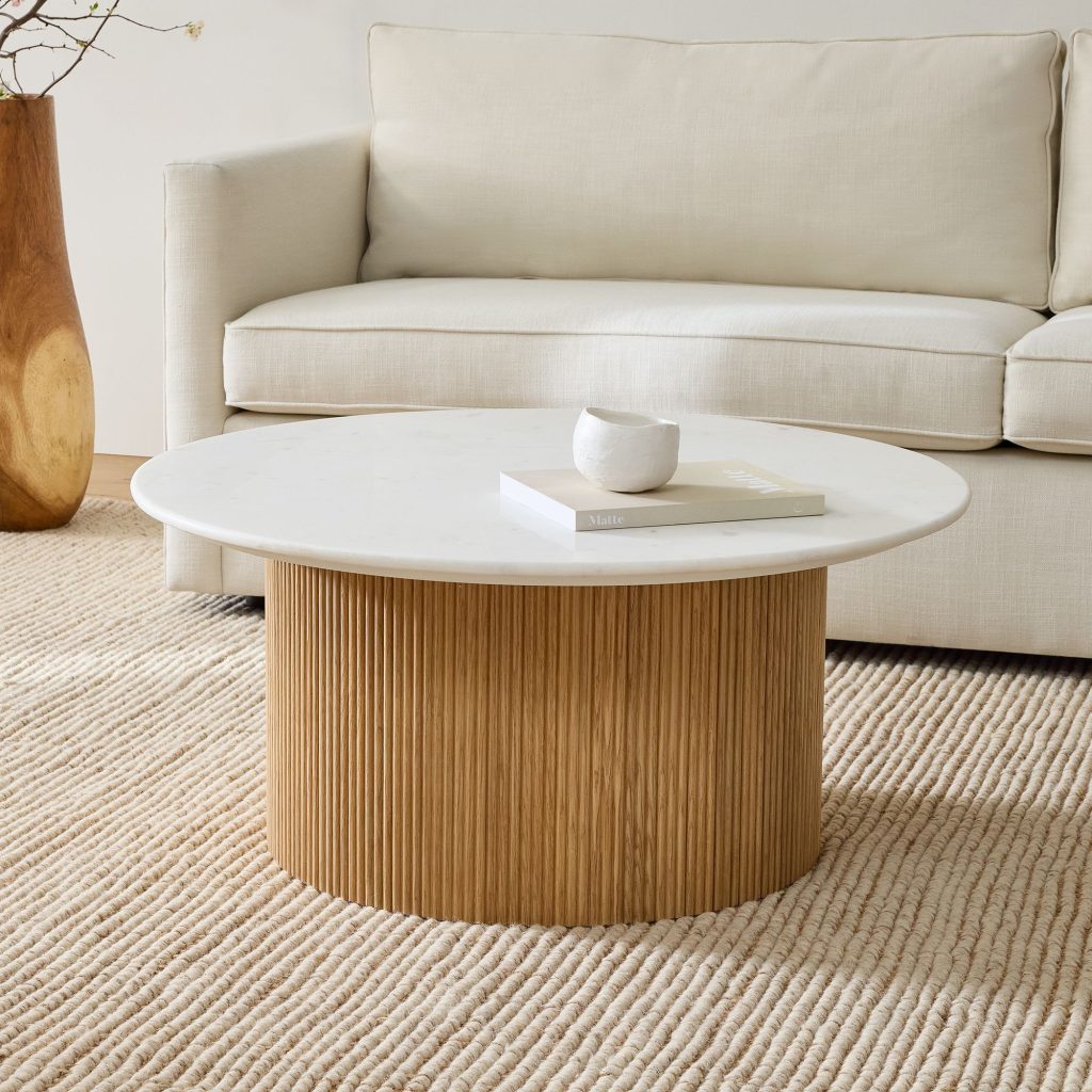 West elm Ellington Marble Round Coffee Table