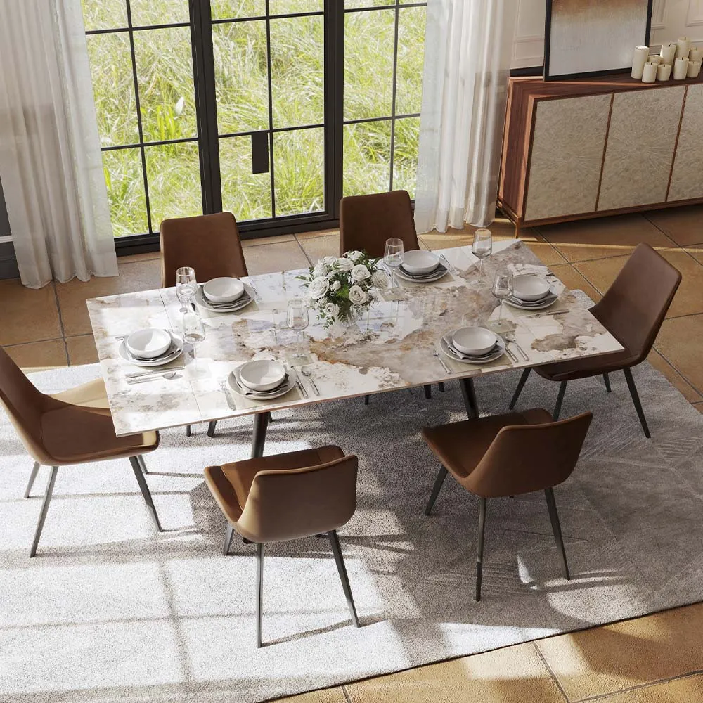 Yumi Modern Extendable Dining Table Set for 6
