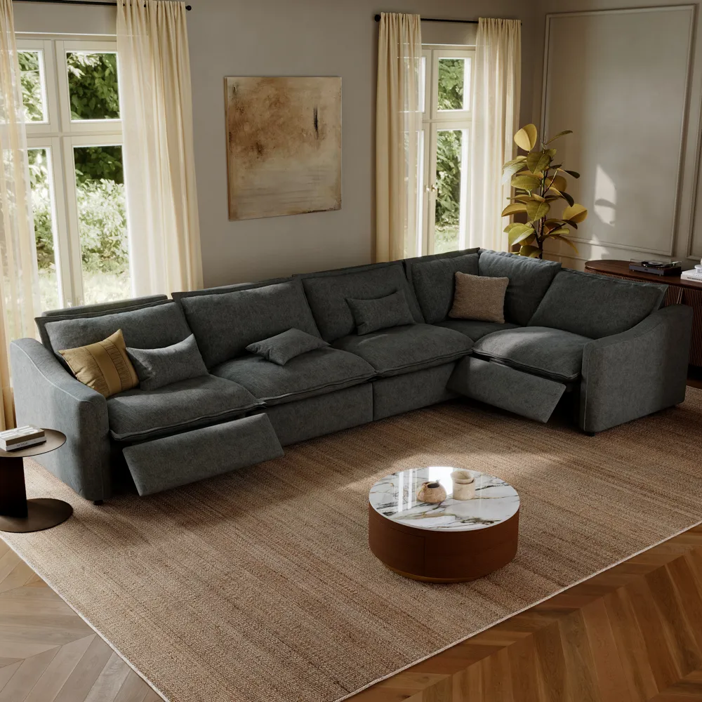 a L-shaped Power Reclining Sofa