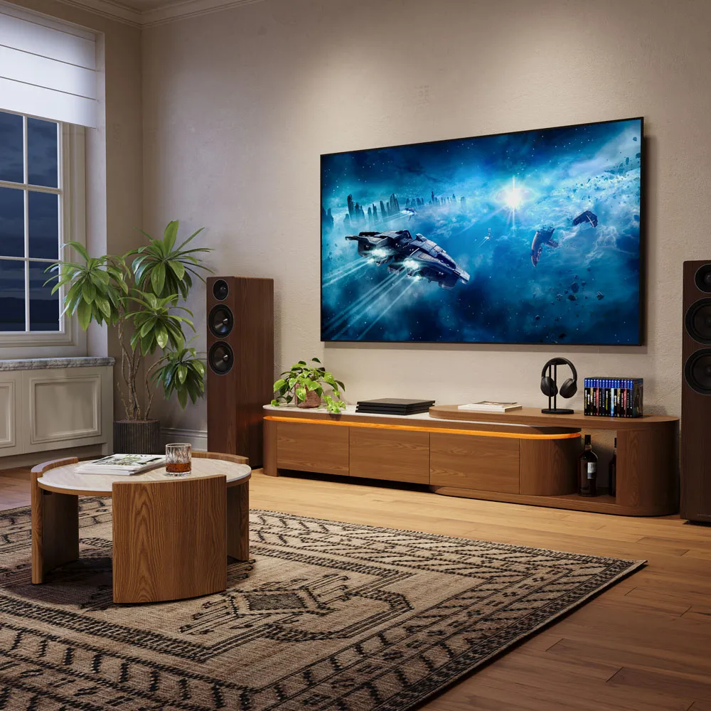 cozy living room with rugs