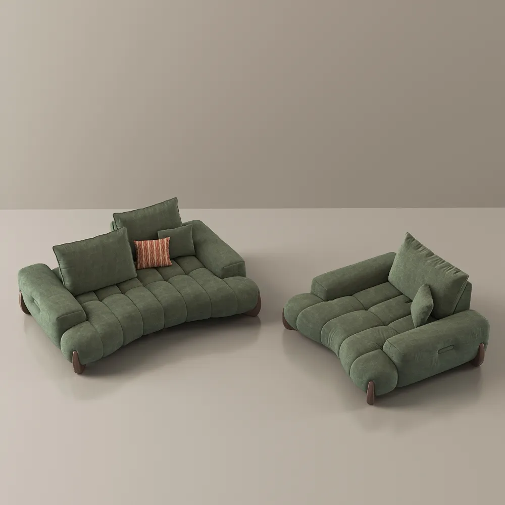 green pet friendly fabric sofa