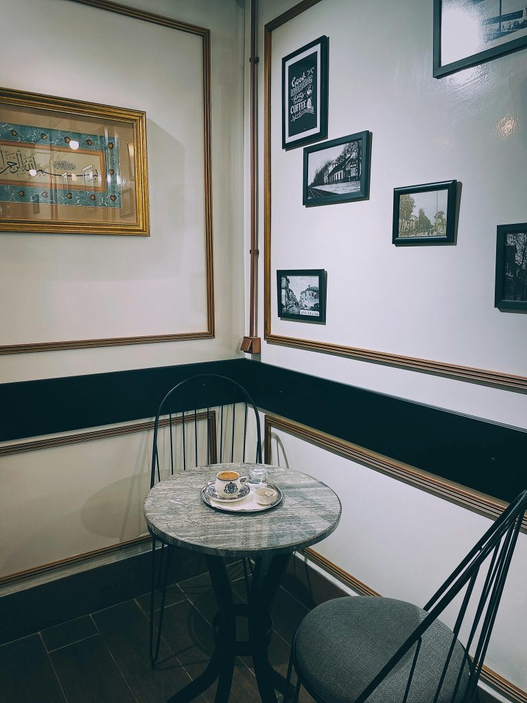marble Coffee Table and Chairs on the Corner