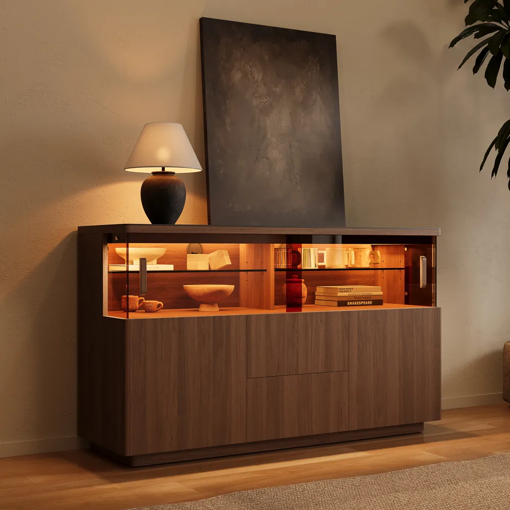 mid century style Storage Credenza with Display Area