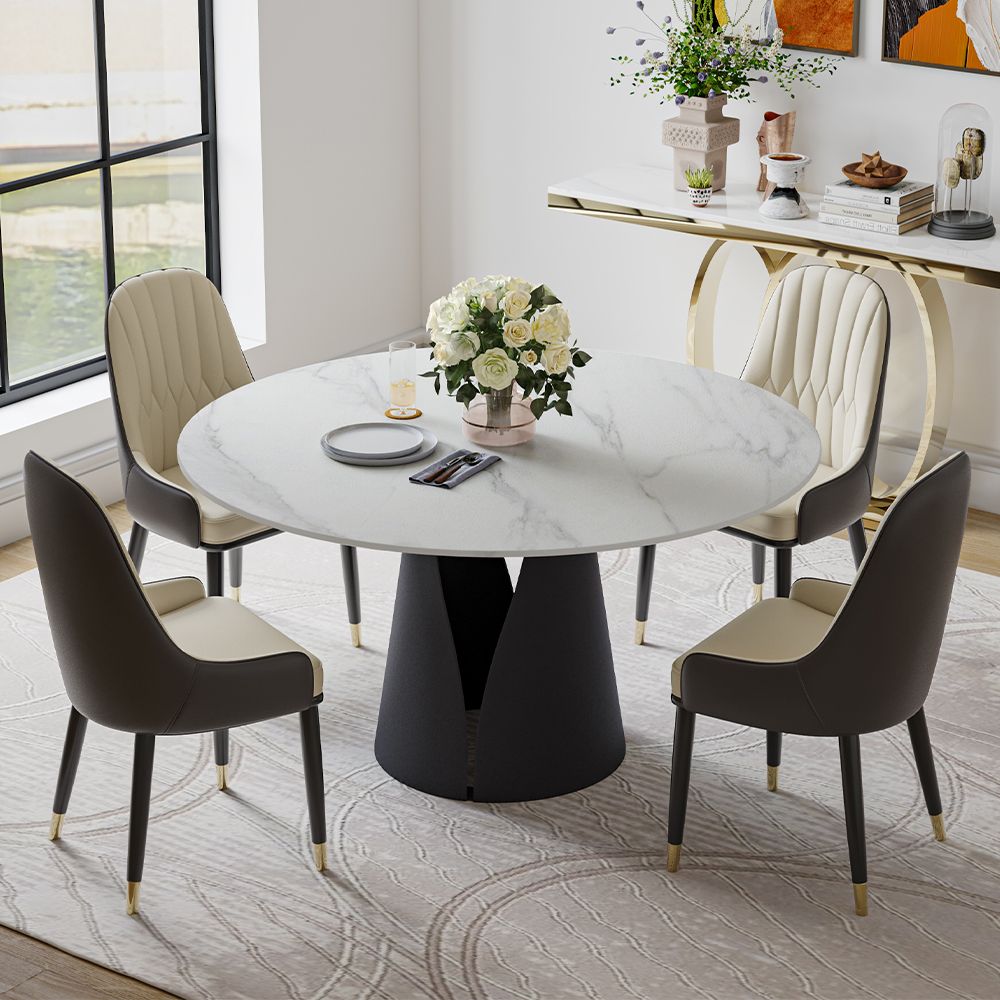 white and black Modern Dining Table Sets for 4