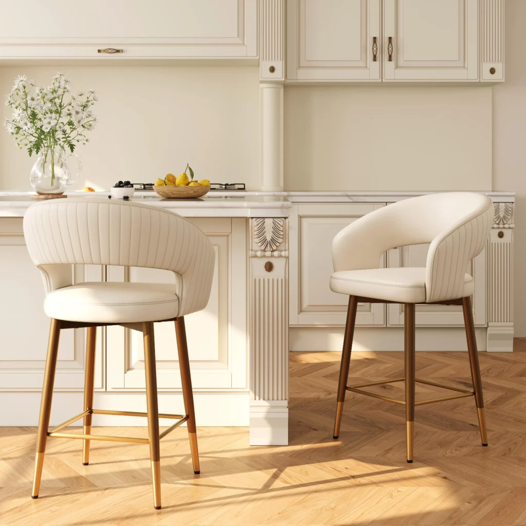 26 Modern Cutout Back Counter Height Bar Stools Set of 2