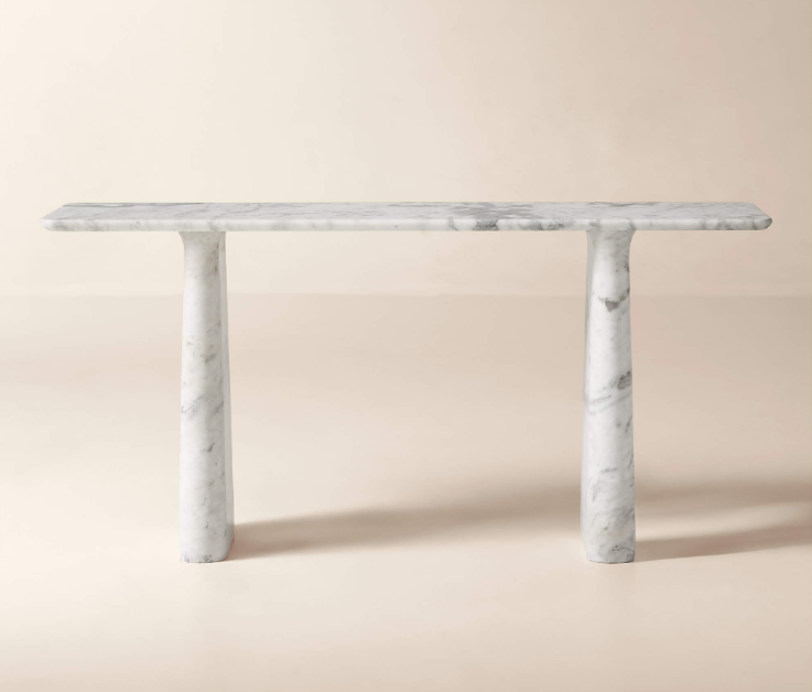 Almera 70 White Marble Console Table