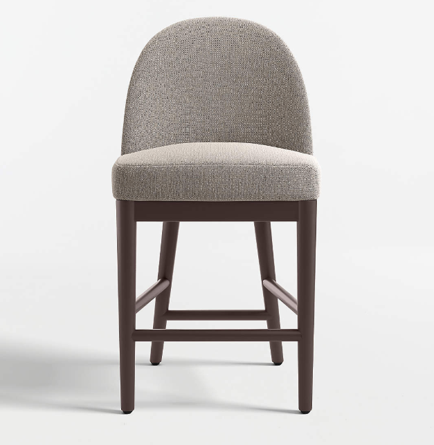 Ana Grey Counter Stool with Brown Wood Legs