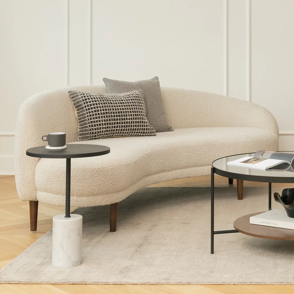 Article Kayra Sofa, Ivory Bouclé
