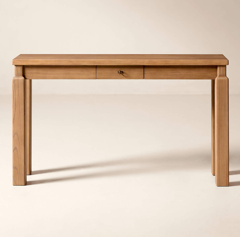 CB2 Daybreak Light Ash Wood Console Table