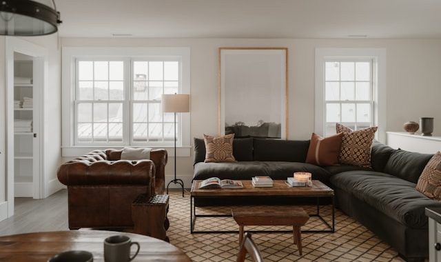 Cozy living room with sofa