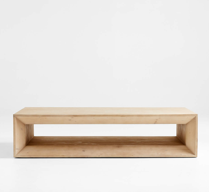 Crate & Barrel Vernon Natural Pine Rectangular Coffee Table