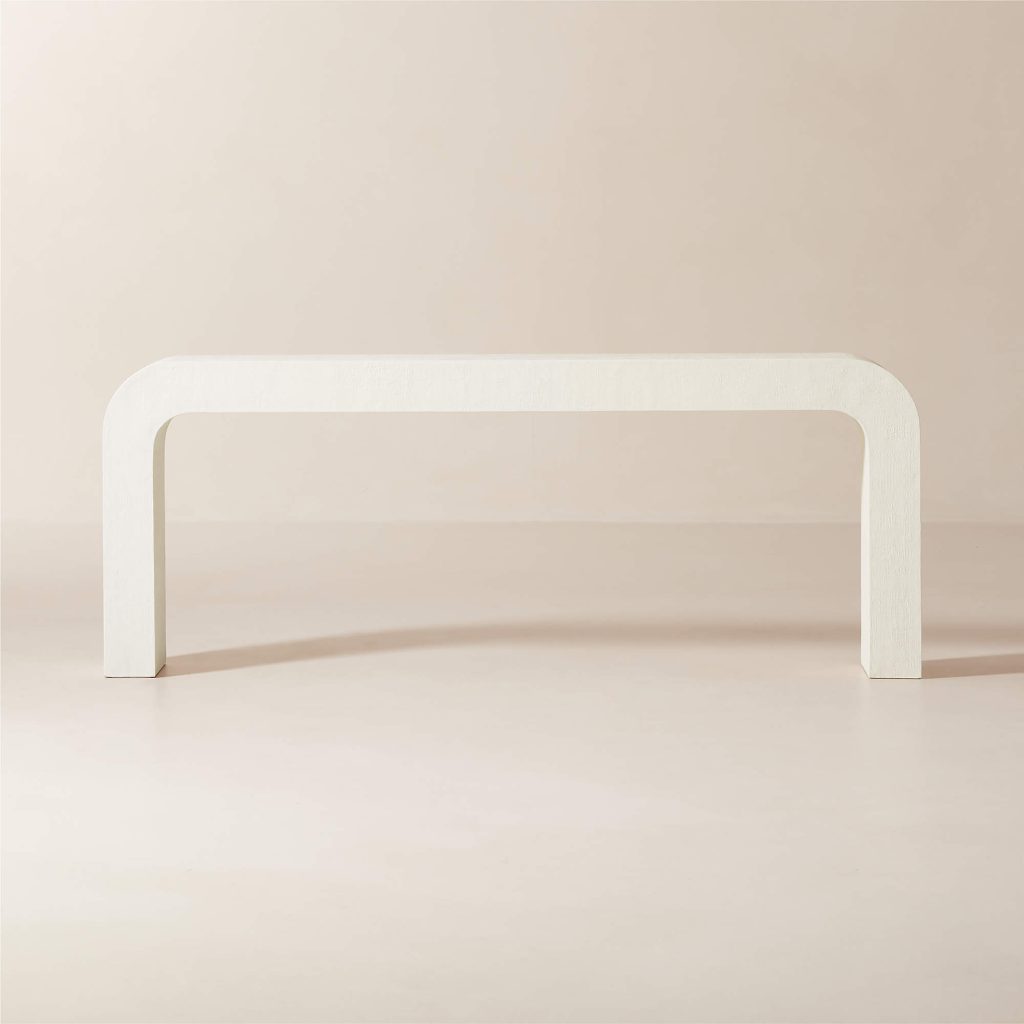 Crescent 80 Ivory Resin Console Table