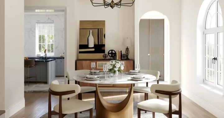 Hobart - Round Glossy Sintered Stone Dining Table