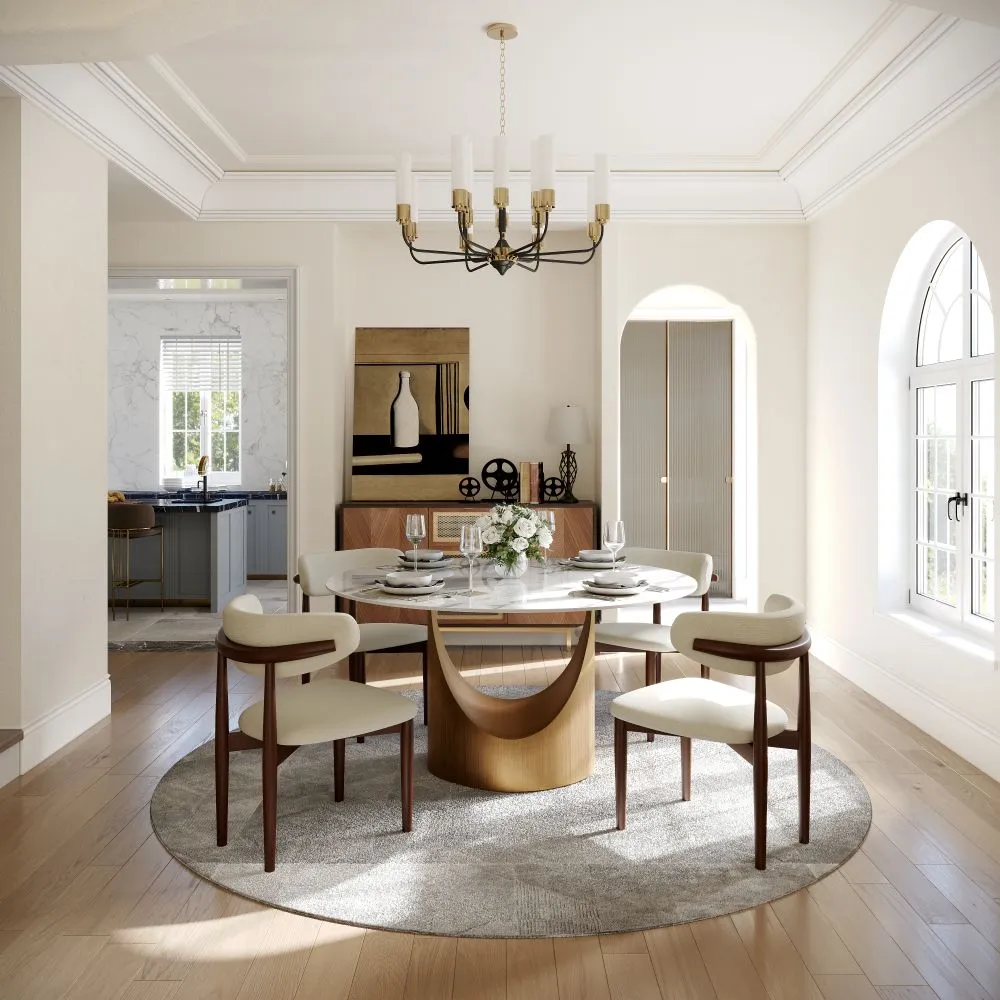 Hobart - Round Glossy Sintered Stone Dining Table