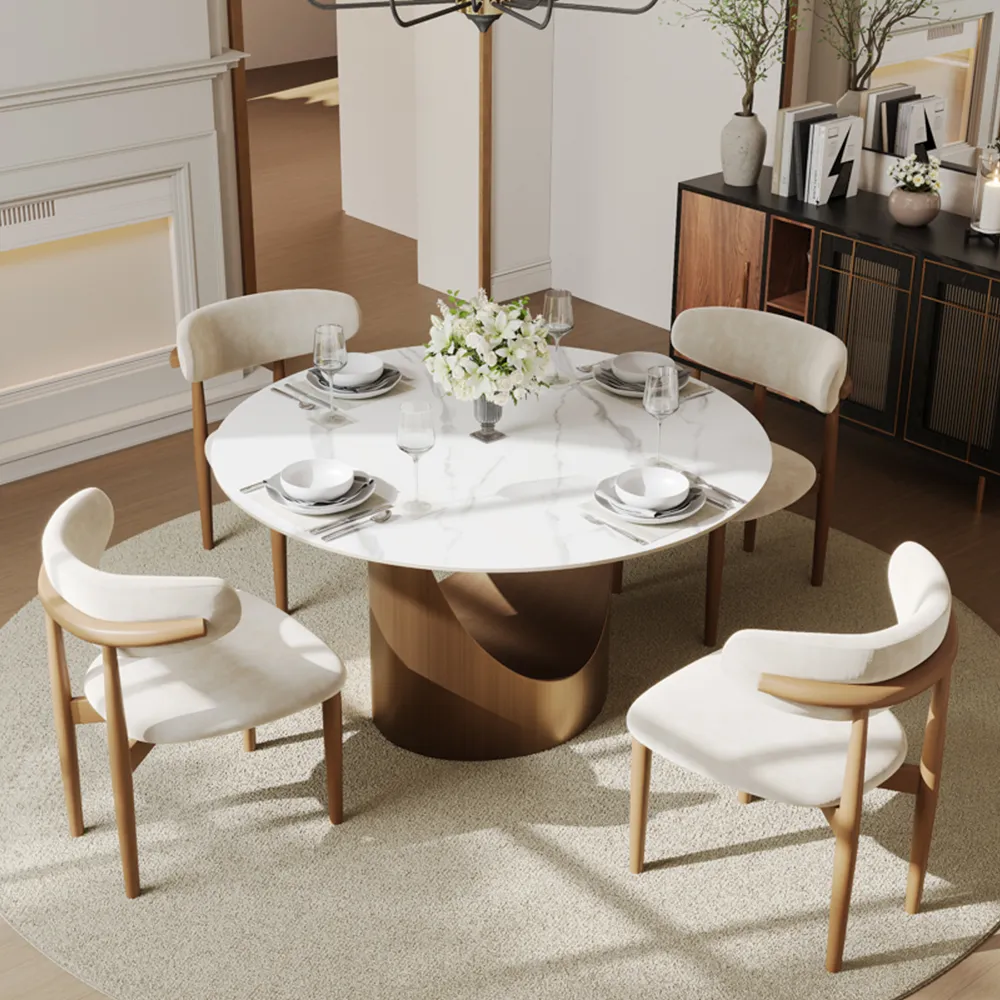 Hobart - Round Matte Sintered Stone Dining Table