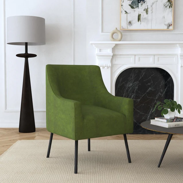 HomePop Modern Accent Chair - Green Velvet
