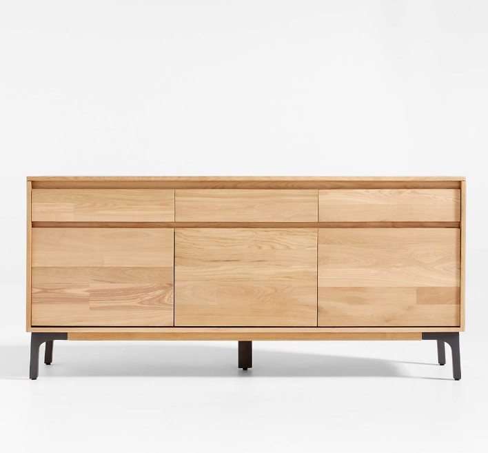 Lakin White Oak Wood Credenza (Crate & Barrel)