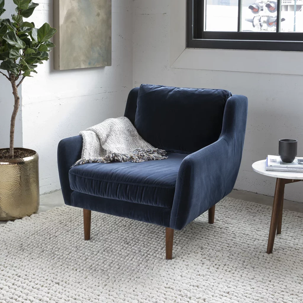 Matrix 30.5 Velvet Lounge Chair - Cascadia Blue