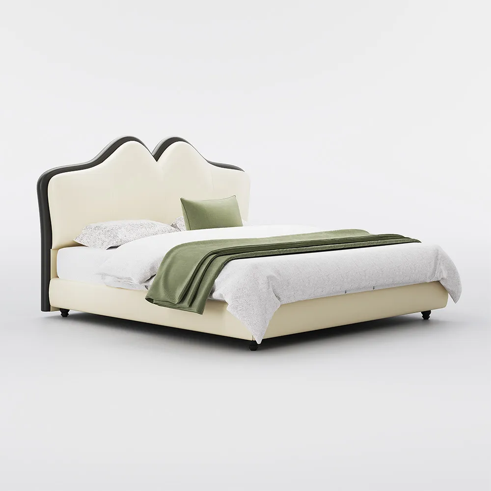 POVISON Butterfly Leather Upholstered Bed