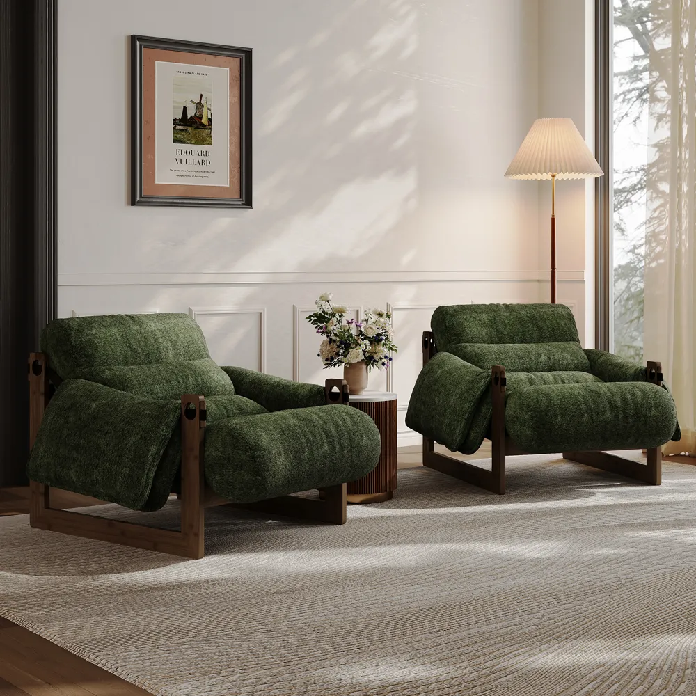 Povison Modern Japandi Accent Chair