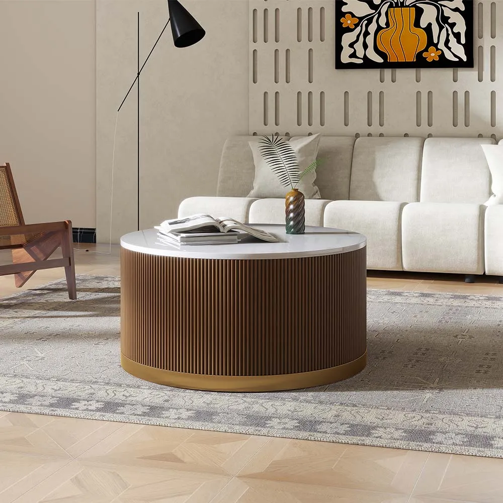 Round Fluted Coffee Table