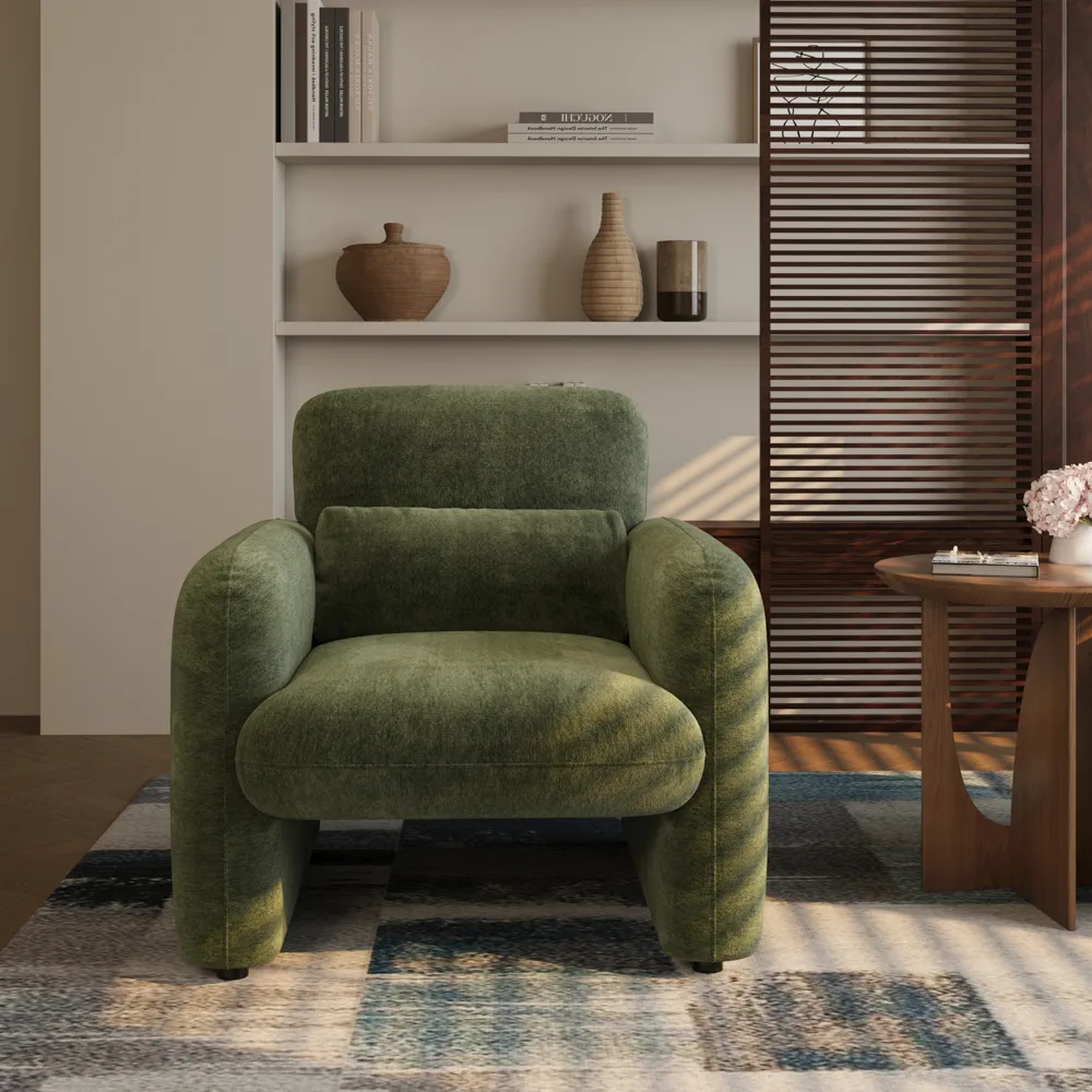 Silva - 32.87 Chenile Accent Chair with Deep Seat