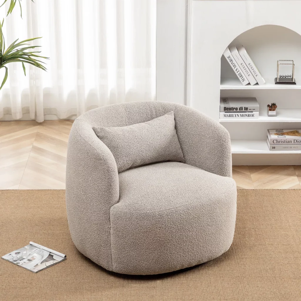 Sydney 34 Wide Boucle Upholstered Swivel Armchair