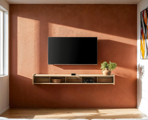 Wade Logan Arveer Floating Open Storage Wall Mounted TV Stand