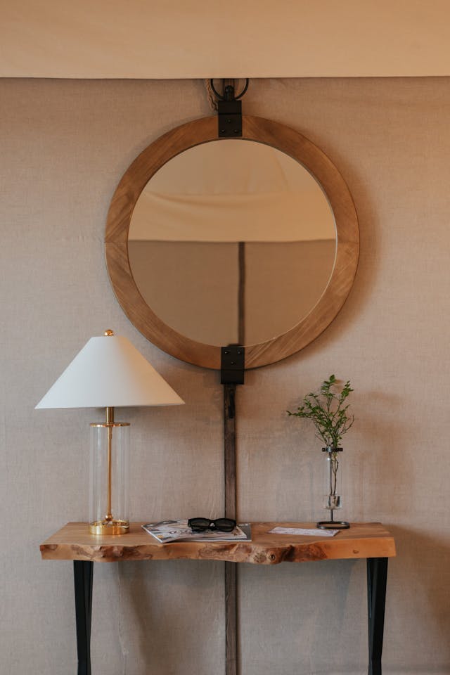 console table with mirror