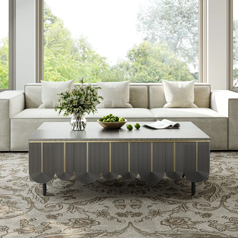 povison Modern Rectangle Coffee Table