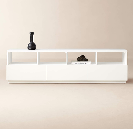 CB2 Chill White High-Gloss Media Console