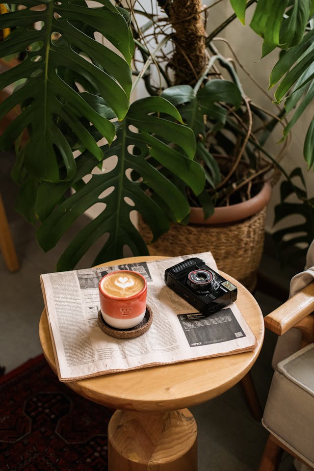 Cozy Coffee Table with Latte Art