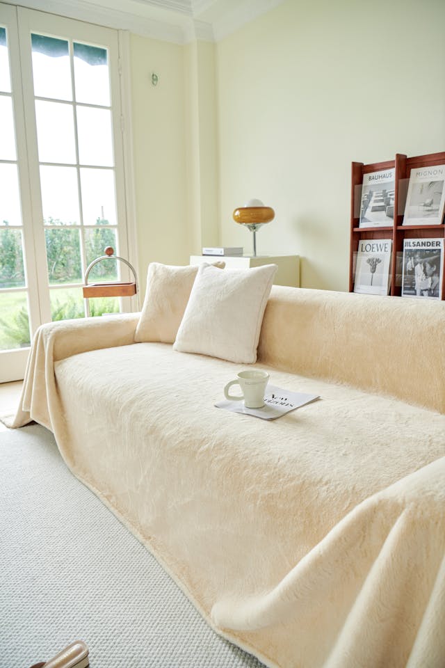 Cozy Sofa Bed with a Cover On It