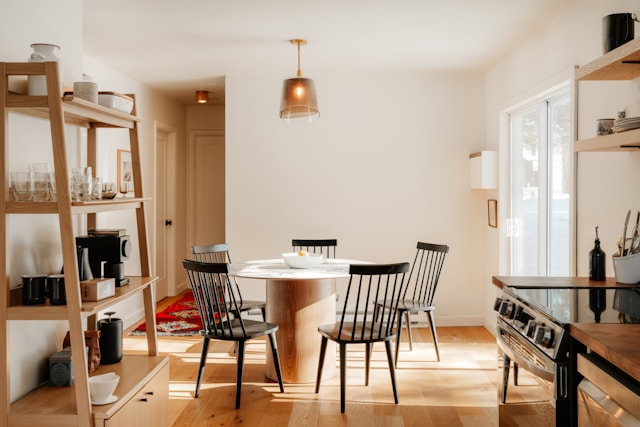 Dining area with chairs around a table